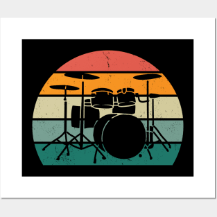 crazy drums retro metalrockpop style Posters and Art